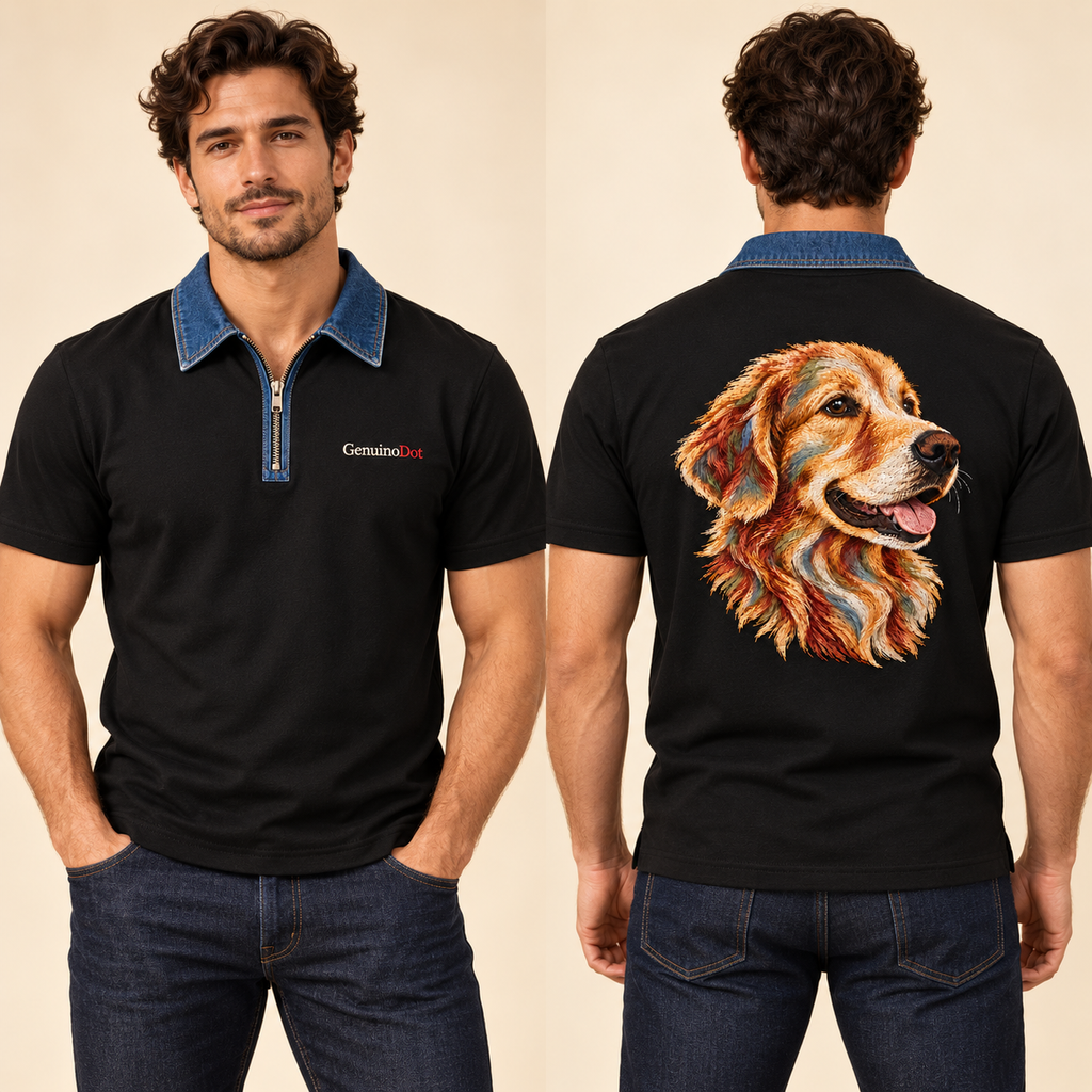Polo with retriever back graphic