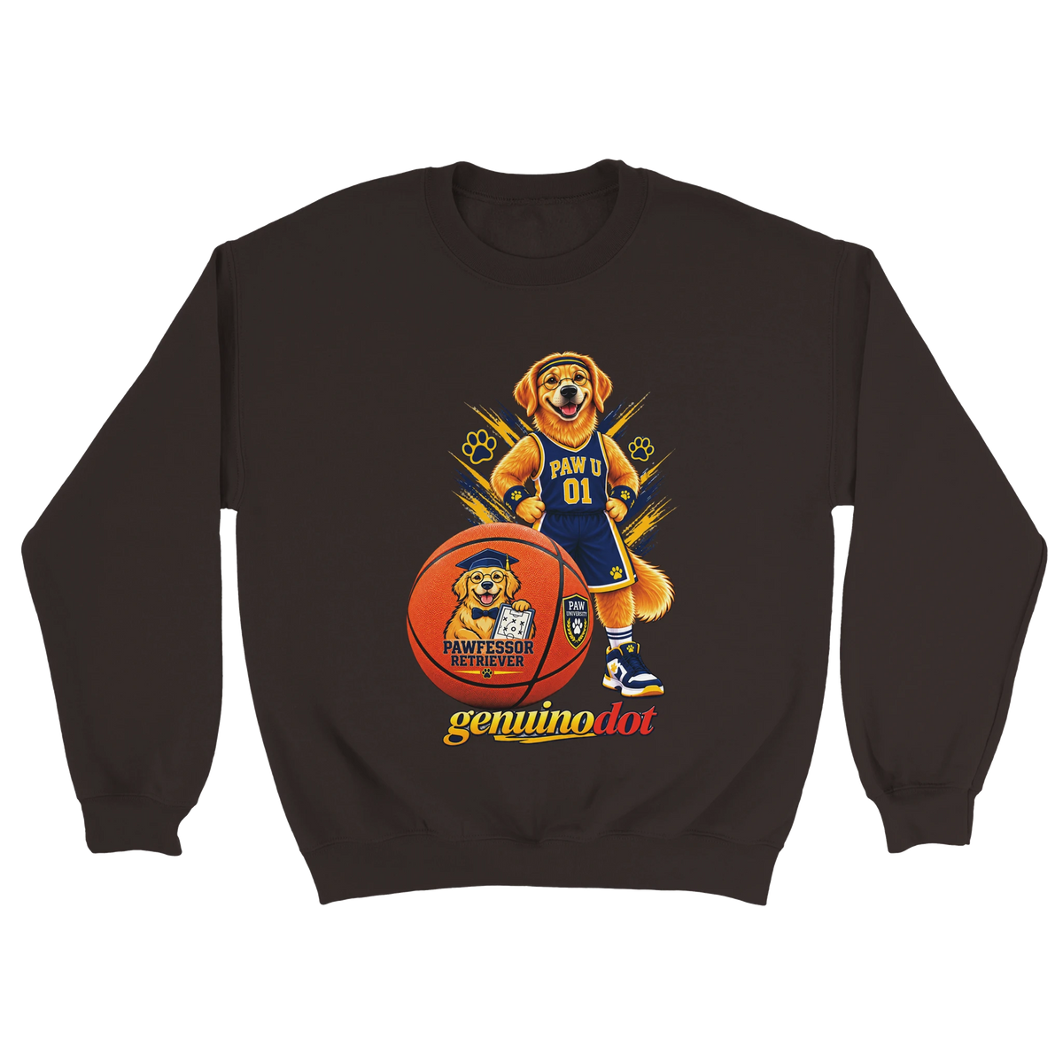 Pawfessor Retriever Basketball Sweatshirt — view 8