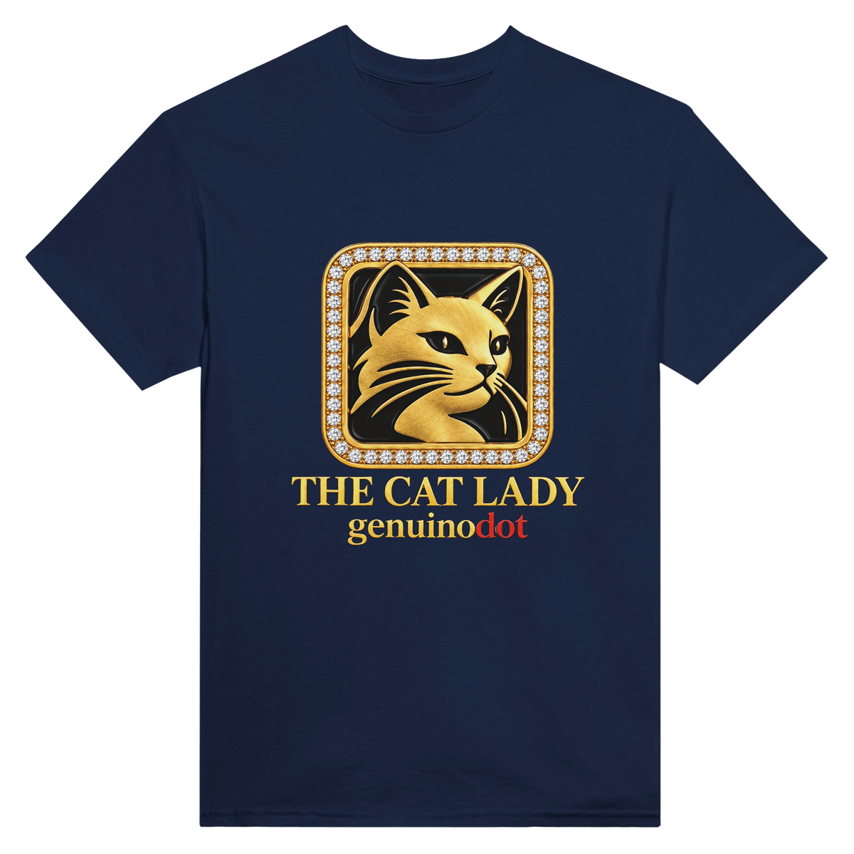 The Cat Lady Gold Emblem T-Shirt — side view