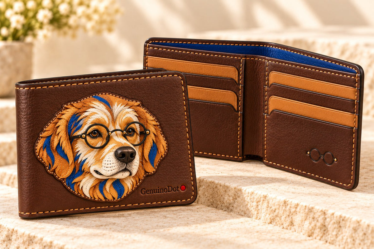 Pawfessor leather wallet
