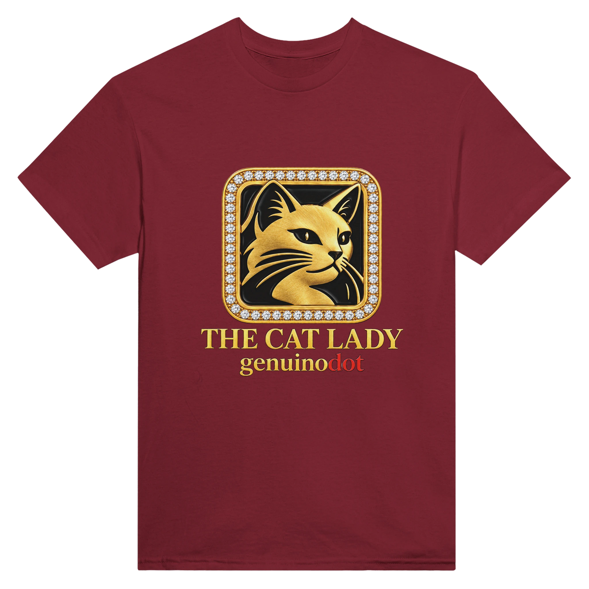 The Cat Lady Gold Emblem T-Shirt — lifestyle shot