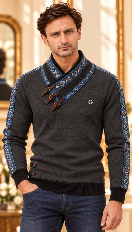 GenuinoDot asymmetric wrap pullover – model shot