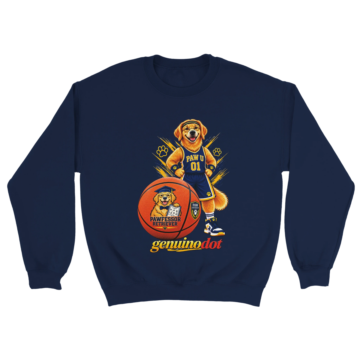 Pawfessor Retriever Basketball Sweatshirt — view 7