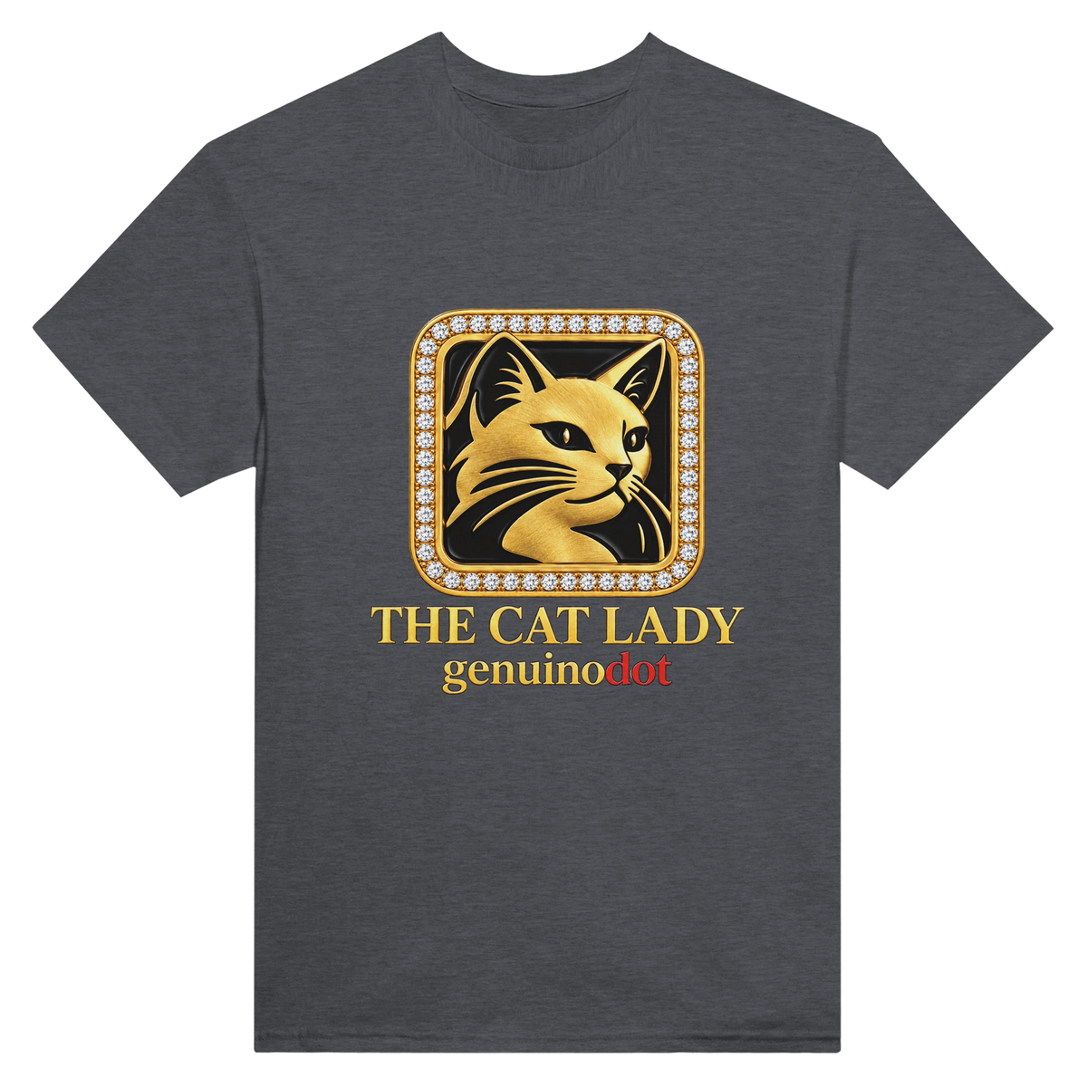 The Cat Lady Gold Emblem T-Shirt — detail shot
