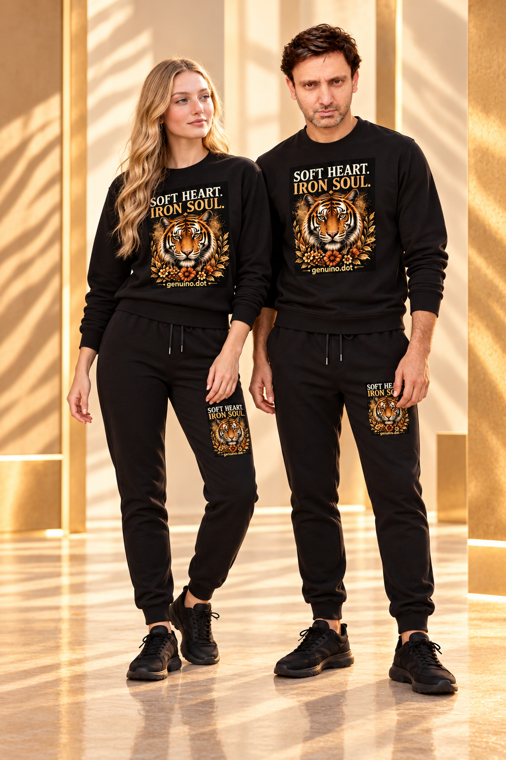Tiger "Soft Heart. Iron Soul." Tracksuit Set — front view
