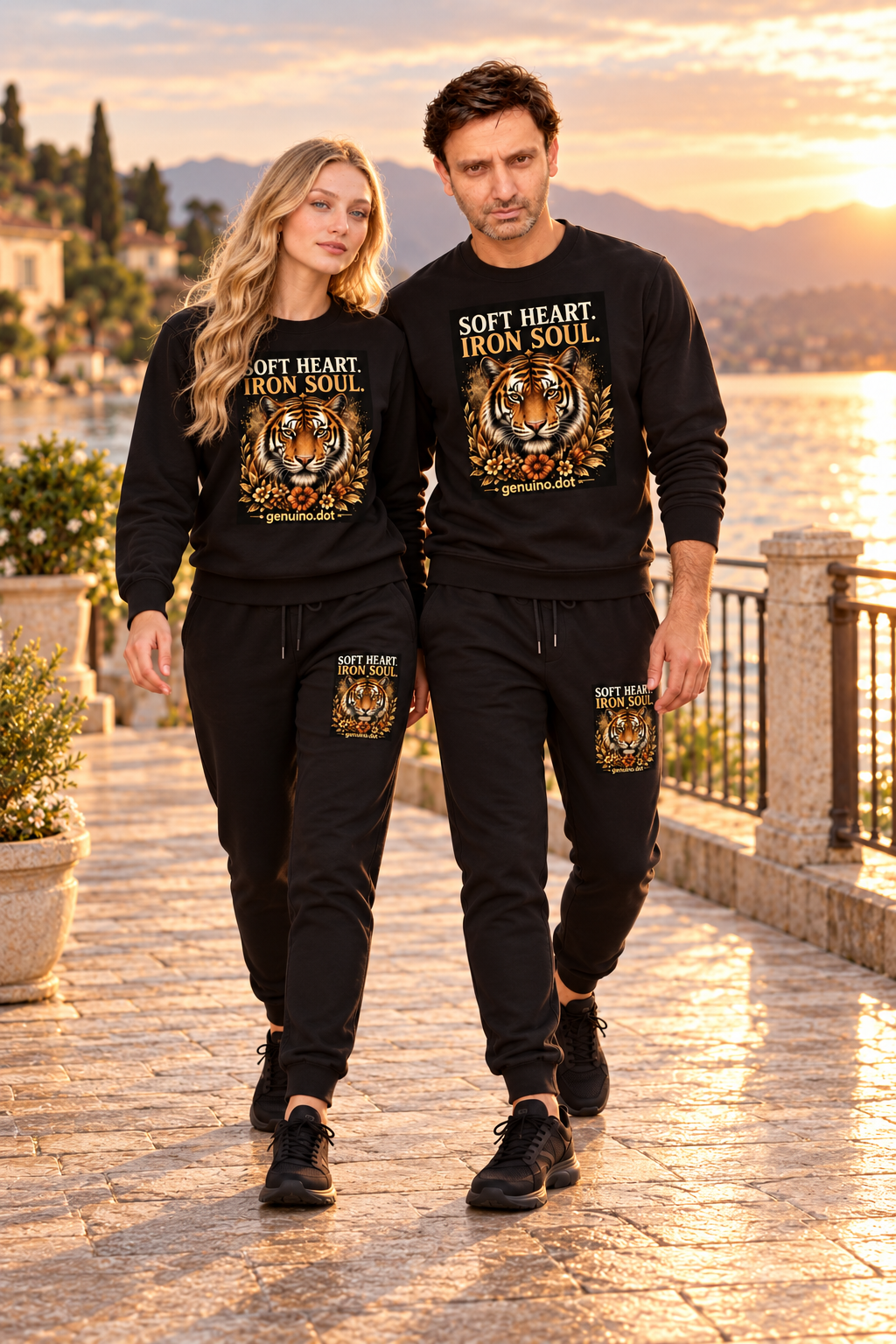 Tiger "Soft Heart. Iron Soul." Tracksuit Set — back view