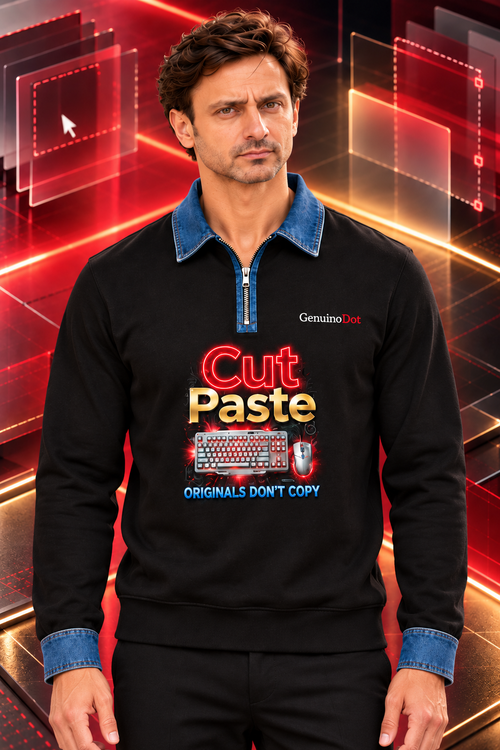 Cut/Paste Tech Street Pullover — Black Quarter-Zip