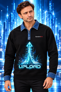 Upload Tech Pullover — Black Denim Collar