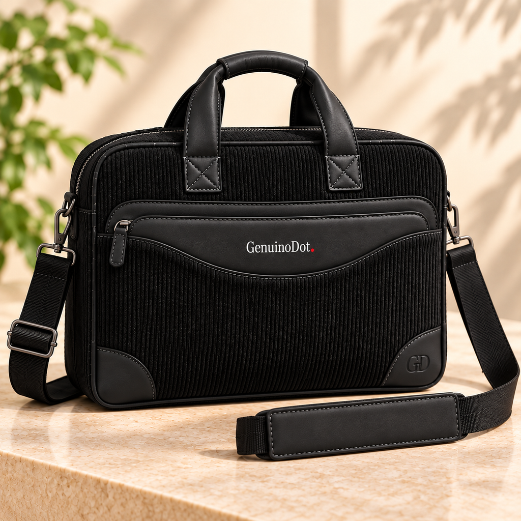 GenuinoDot Laptop Office Bag — front view