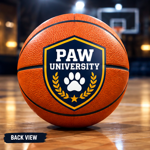 Pawfessor Retriever Signature Basketball — back view