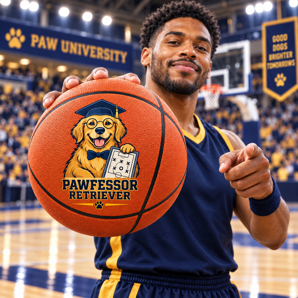 Pawfessor Retriever Signature Basketball — lifestyle shot