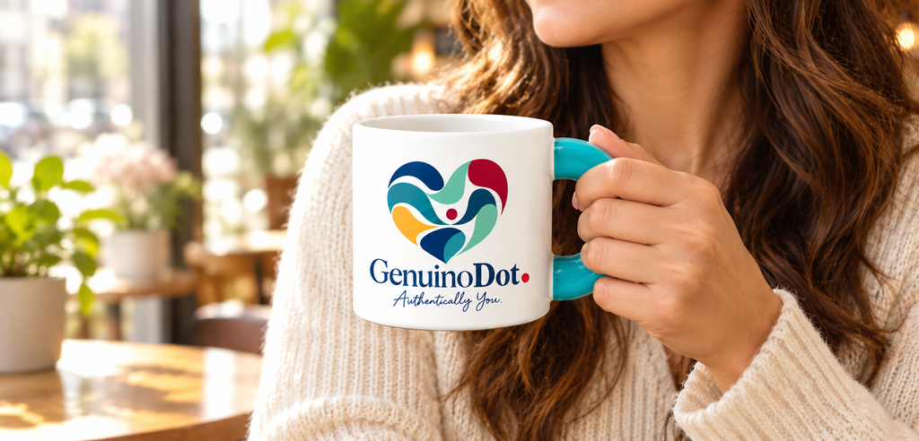 GenuinoDot Colorful Heart Fat Mug