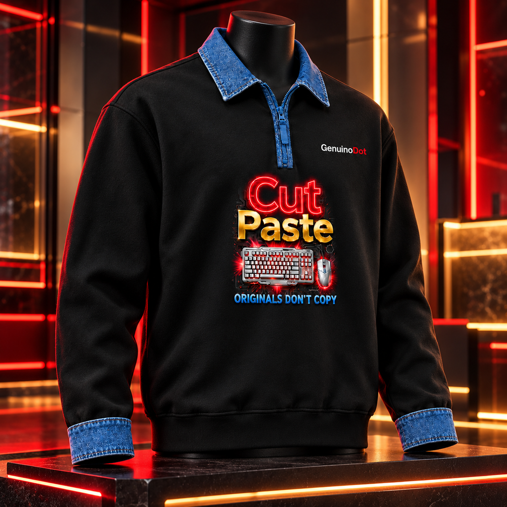 Cut/Paste Tech Street Pullover — Black Quarter-Zip — side view