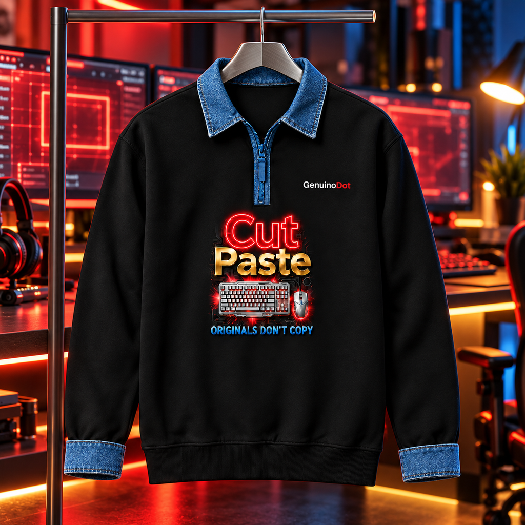 Cut/Paste Tech Street Pullover — Black Quarter-Zip — lifestyle shot