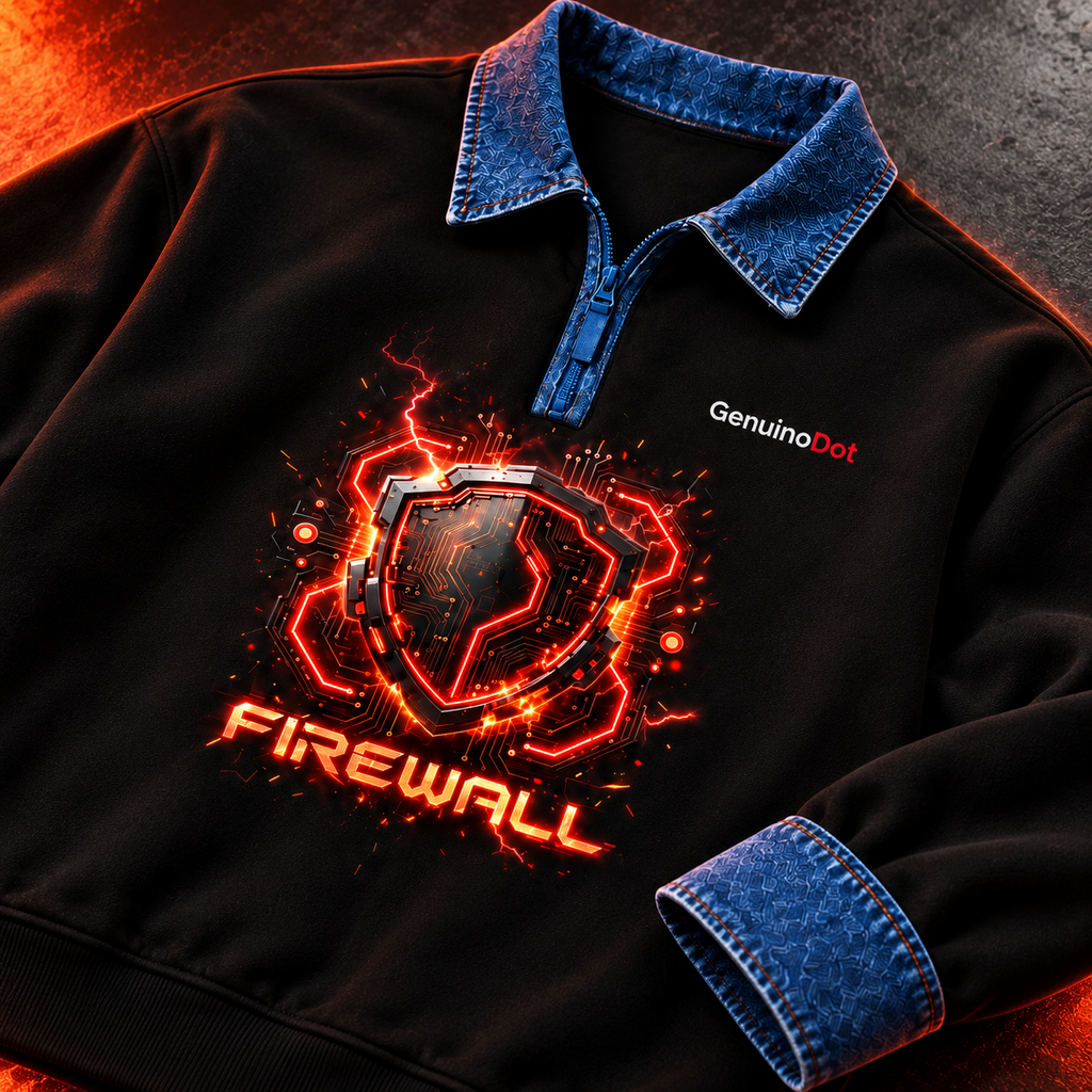 Firewall Cybersecurity Pullover — Black Tech Sweatshirt — lifestyle shot