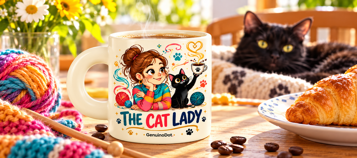 Cat Lady Two-Sided Coffee Mug — front view