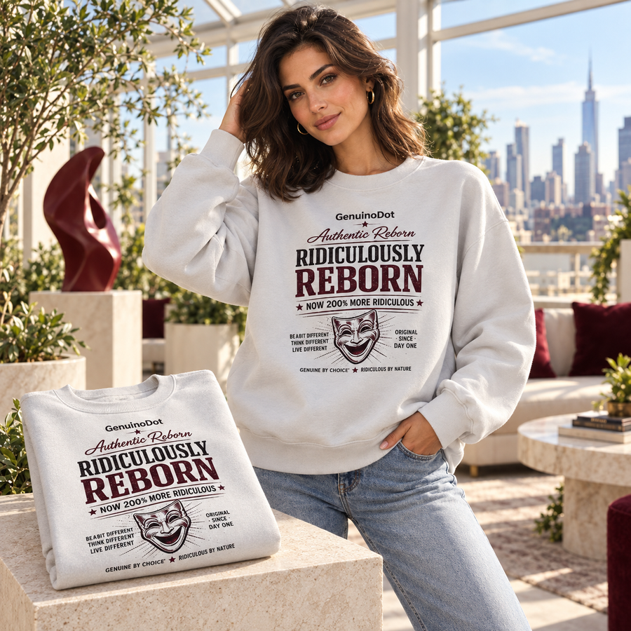 GenuinoDot • Authentic Reborn Crewneck — front view