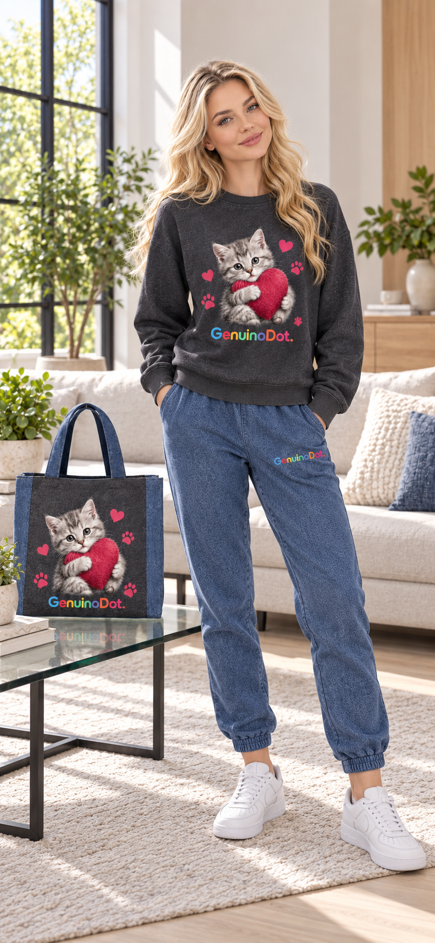 Kitty Love 3-Piece Lounge Set — GenuinoDot — detail shot