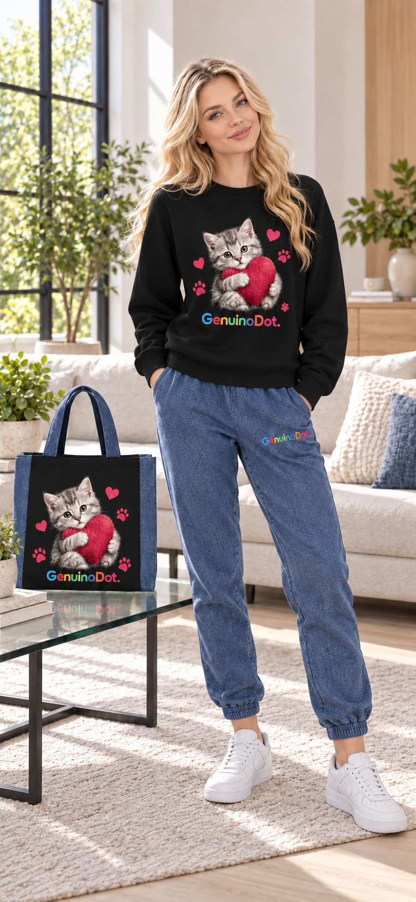 Kitty Love 3-Piece Lounge Set — GenuinoDot — front view