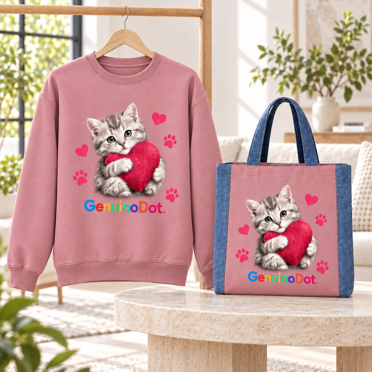 Kitty Love 3-Piece Lounge Set — GenuinoDot — close-up