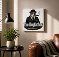 The Dogfather™ Canvas Wall Art | Premium Bulldog Mafia Decor | 8×8 Inch