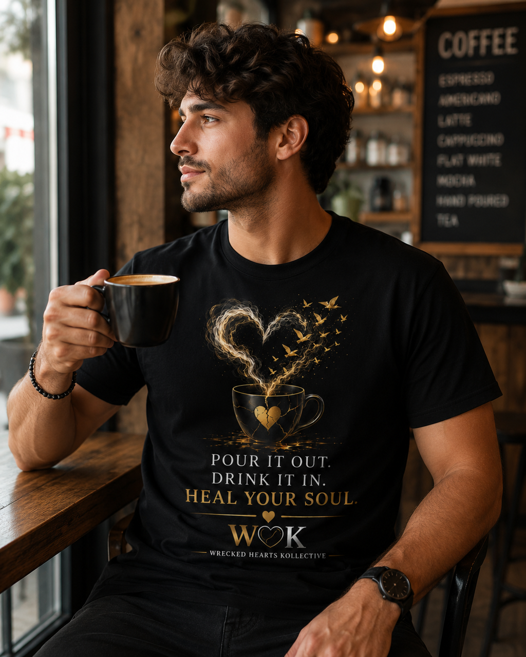 Pour It Out. Drink It In. Heal Your Soul. | Premium Healing Coffee T-Shirt