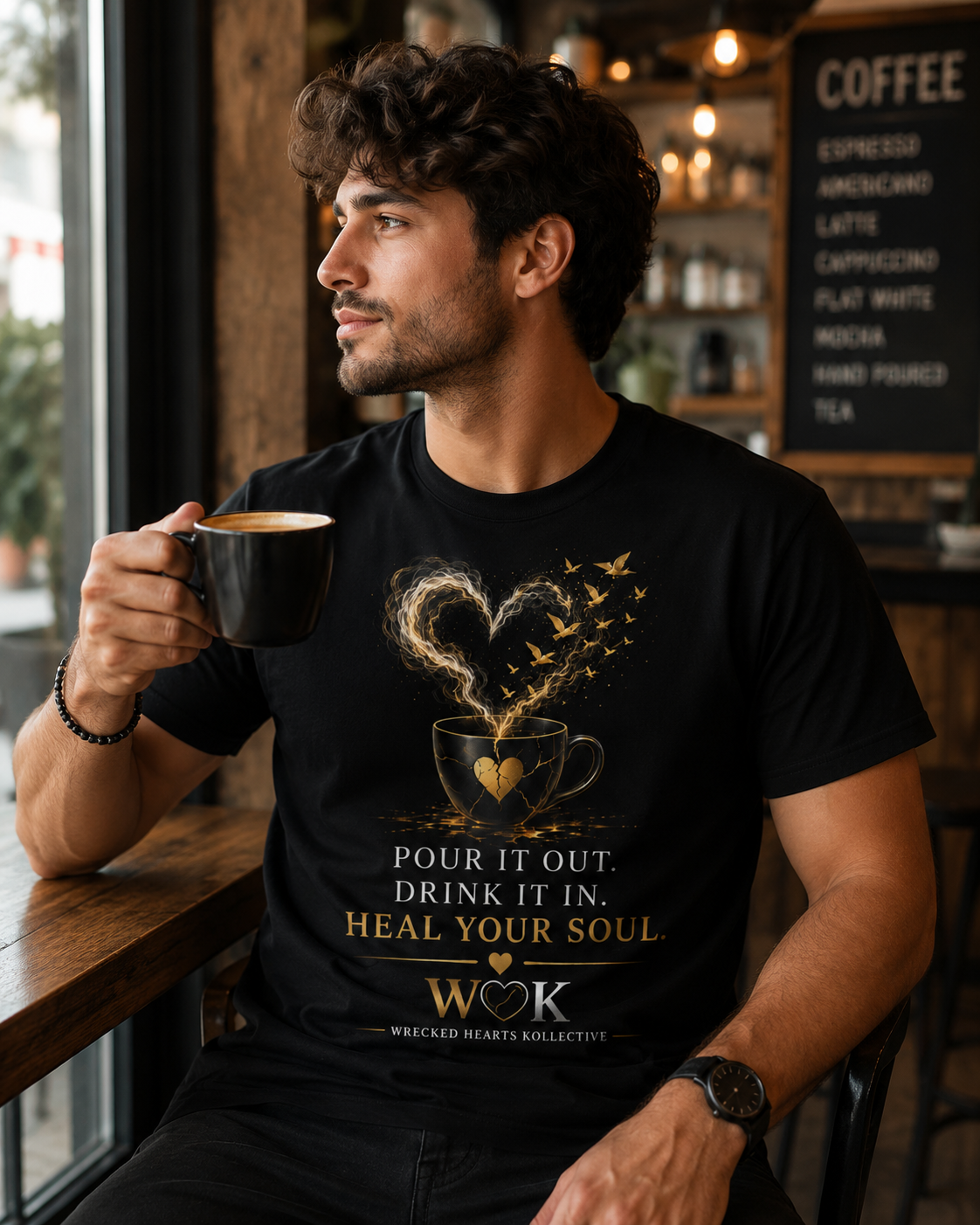 Pour It Out. Drink It In. Heal Your Soul. | Premium Healing Coffee T-Shirt
