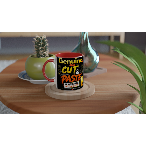 Cut & Paste™ Mug — Be Original, Not a Copy — back view