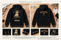 Col. Hoodie design sheet: front and back views with printed front graphic
