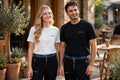 GenuinoDot t-shirt and pajama set with denim trims and copper zips